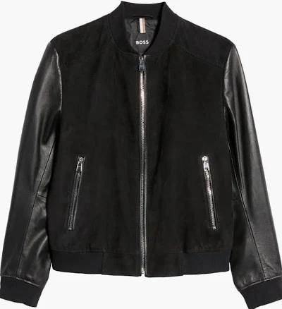Boss Men's Malbano Leather Bomber Jacket