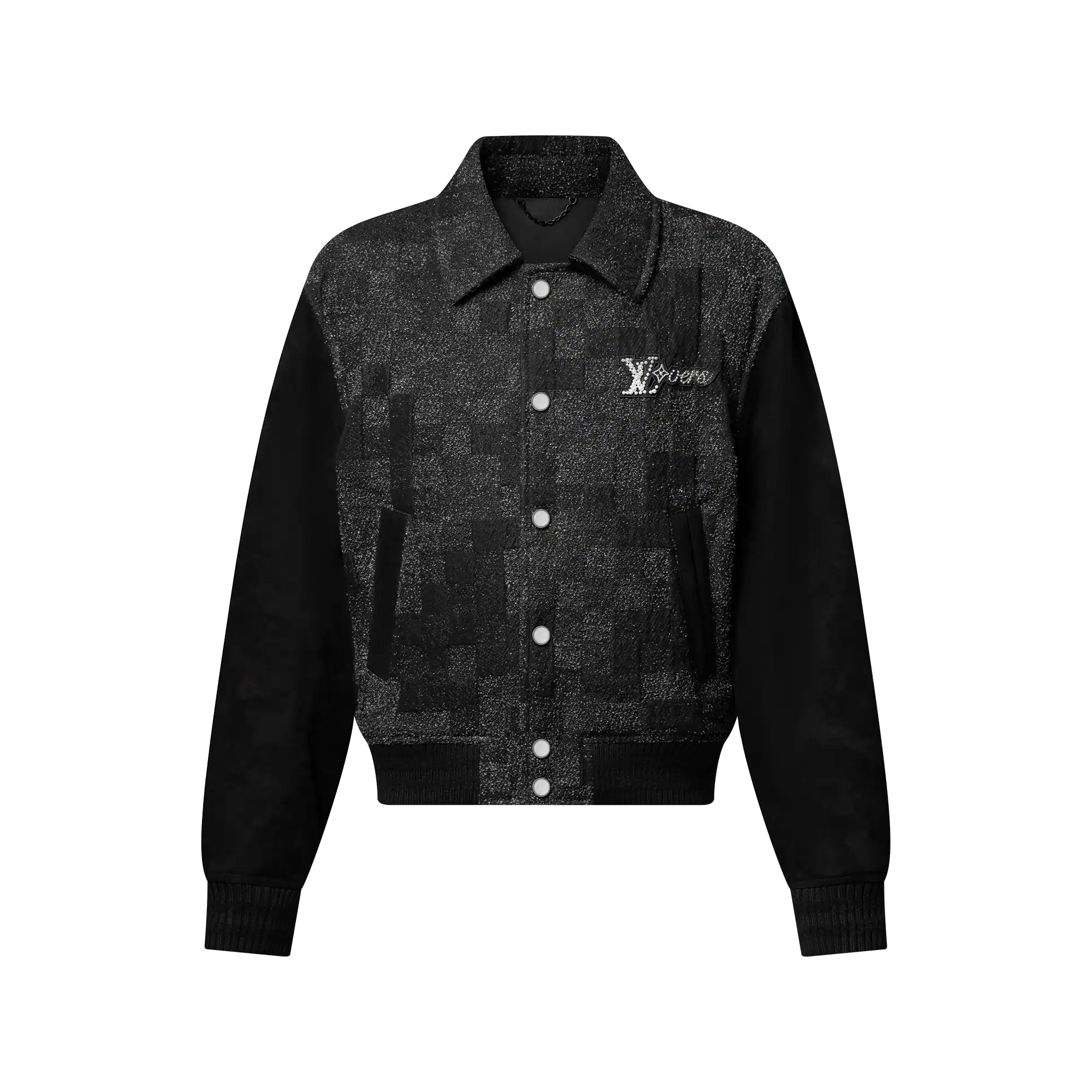 Mixed Leather Varsity Blouson