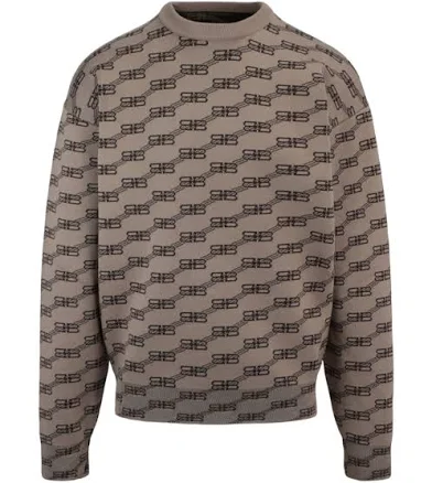 Balenciaga Logo Intarsia-Knit Sweater