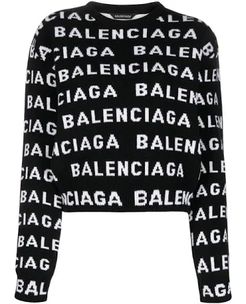 Balenciaga Intarsia-Logo Crew-neck Jumper