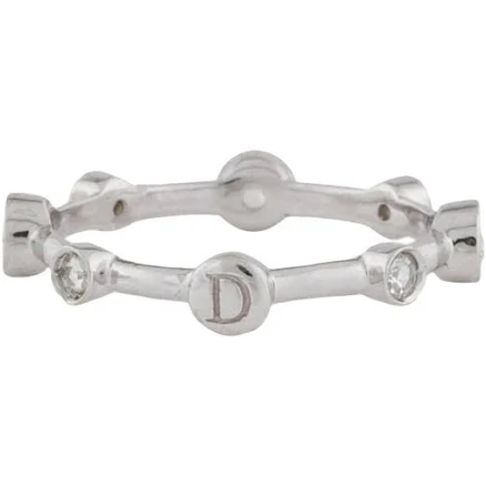Damiani 18K White Gold Diamond Ring Size 7.25 US