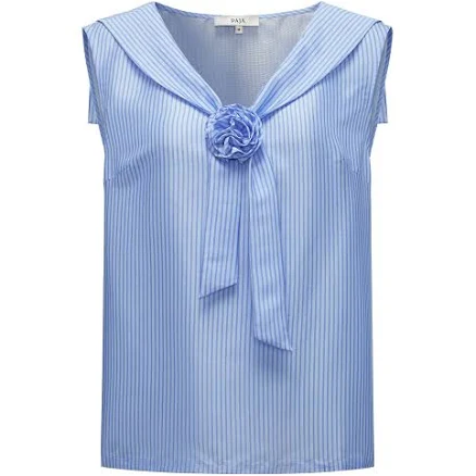 Silk A-Line Mulberry Silk Top with Sailor Collar