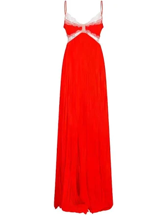 Blumarine Lace Trim Pleated Dress