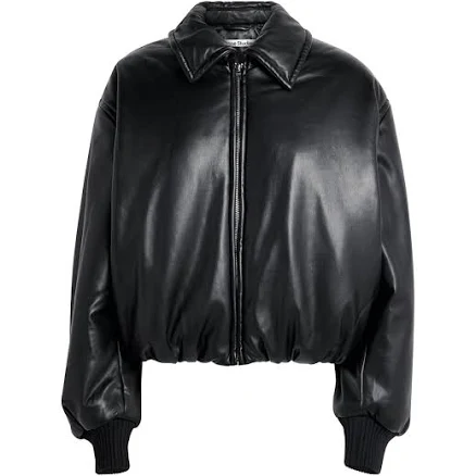 Acne Studios Faux Leather Bomber Jacket - Black - 40