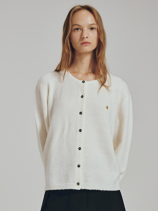 Round Neck Cardigan Lemon