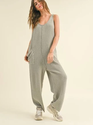 Hailee Knitted Jumpsuit – Stone