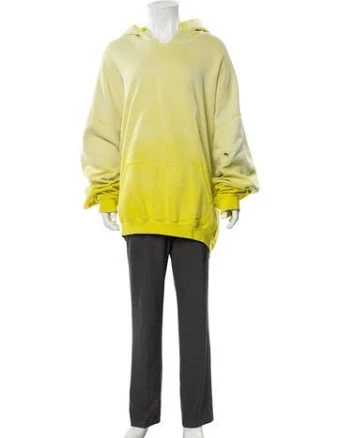 Balenciaga 2021 Tie-Dye Print Hoodie in Yellow, Men's L