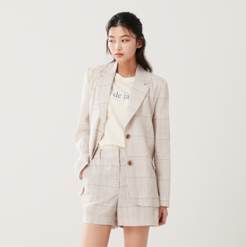 Linen Two-button Single Jacket