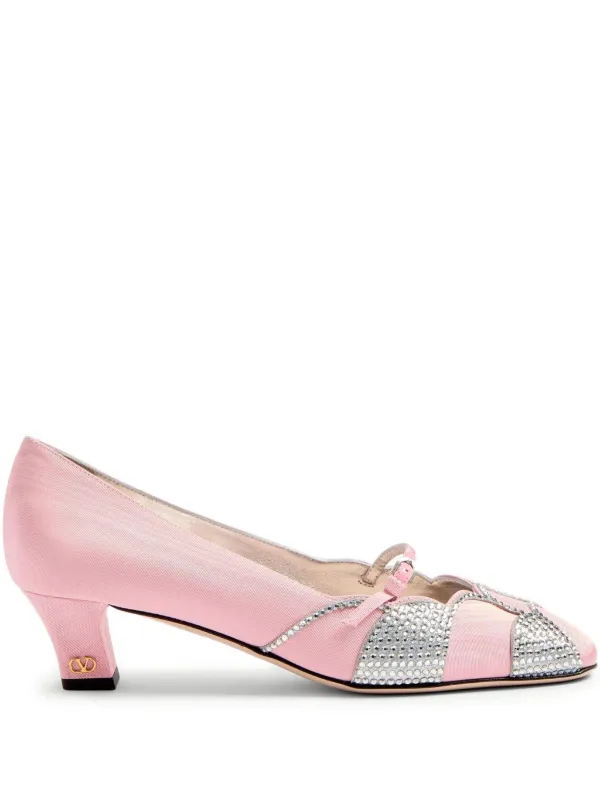 French Bows Crystal-Embellished Pumps
