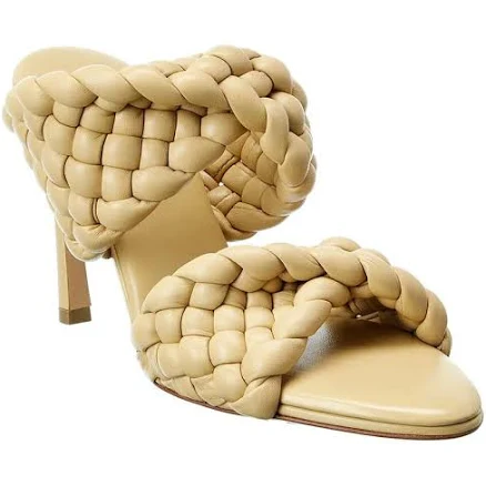 Bv Curve Leather Sandal In Brown