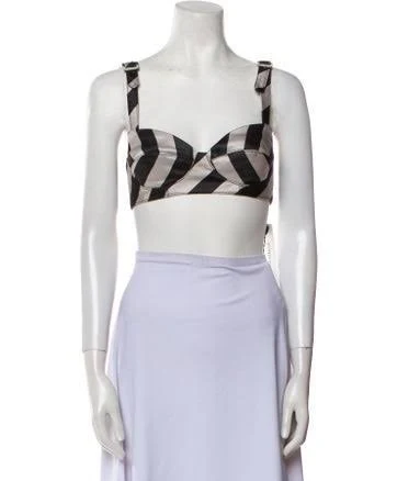 Louis Vuitton 2020 Adjustable Bustier Crop Top w/ Tags in Black/Grey, Women's US4, FR36 | S