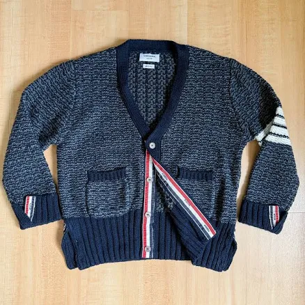 Thom Browne 4-bar Donegal V-neck Cardigan