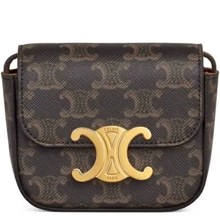 CELINE Mini Claude In Triomphe Canvas and Calfskin