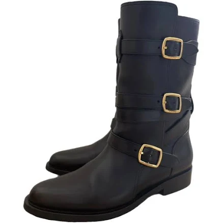 Celine Lyra Triple Buckles Boot in Calfskin
