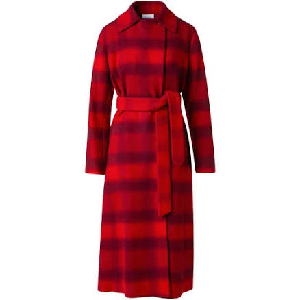 Check Belted Long Coat