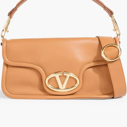 VALENTINO GARAVANI VLOGO 1960 leather shoulder bag - Women - Camel Shoulder Bags