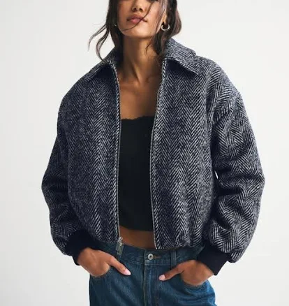 Abercrombie & Fitch Women's Wool-Blend Bubble Hem Coat