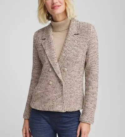 Chico's Women's Double Breasted Tweed Blazer