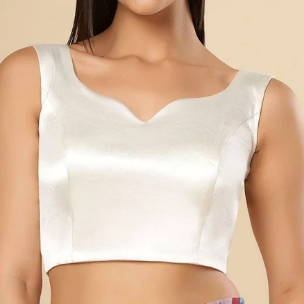 ilia Sleeveless Sweetheart Neck Satin Saree Blouse