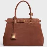 CELINE Women's Conti Bag in Suede Calfskin Leather