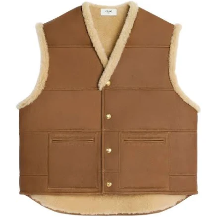 CELINE Women's Oversized Sleeveless Lambskin Jacket