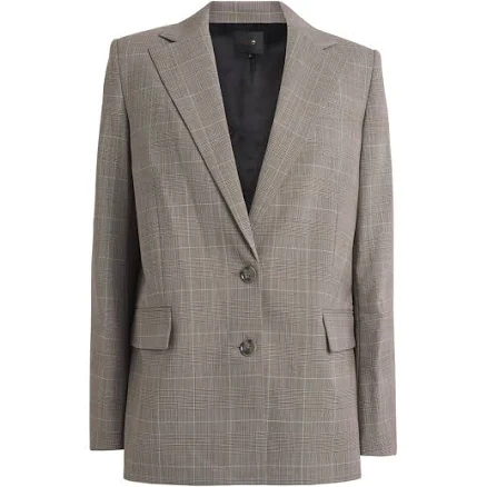 Maje Wool-Blend Check Blazer - Black - 34