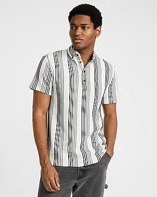 Express Men's Textured Stripe Cotton-Blend Polo