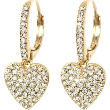 Pavé CZ Heart Drop Earrings