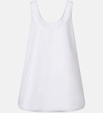 Róhe, Lace-trimmed cotton poplin minidress, Women, White, US 8, Dresses