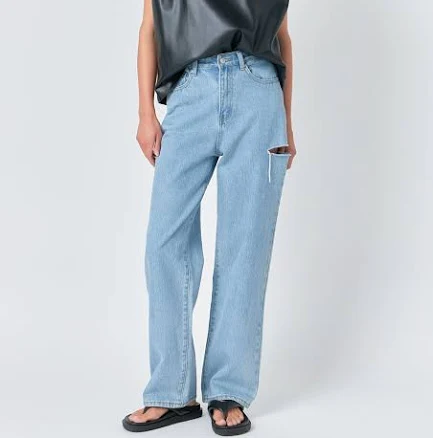 Grey Lab High Waist Cutout Denim Jeans