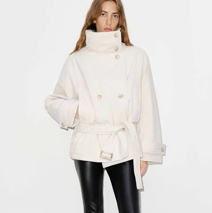 MO&Co. Women's Belted Midi Length Down Jacket