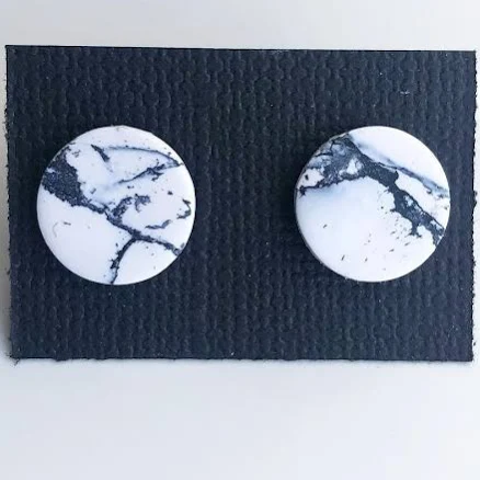 Marbled Circle Stud Earrings