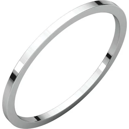 18k White Gold High Polished Classic Flat Wedding Band
