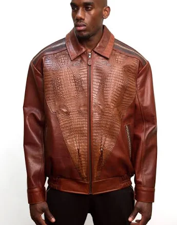 Lambskin Jacket with Alligator Front and Rowstone Stingray Trimmings