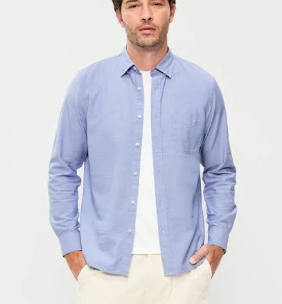 Old Navy Men's Classic Fit Everyday Plaid Poplin Shirt - Multi - Size L