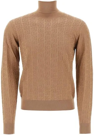 Dolce & Gabbana DG Logo Jacquard Turtleneck Sweater - IT48