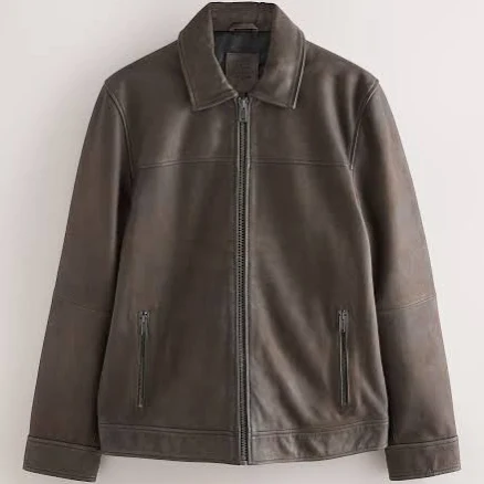 Men's Next Nubuck Leather Collared Jacket