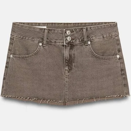 Zara Trf Colored Denim Mini Skirt