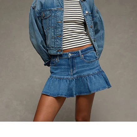 AE Women's High-Waisted Ruffle Mini Skirt