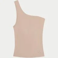 Ribbed One Shoulder Tank - Sand - XL
