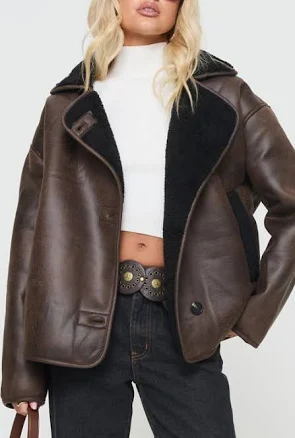 Princess Polly Nunez Water Repellent Faux Shearling Jacket