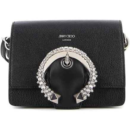 Jimmy Choo Madeline Leather Crossbody Bag with Swarovski Crystal Buckle