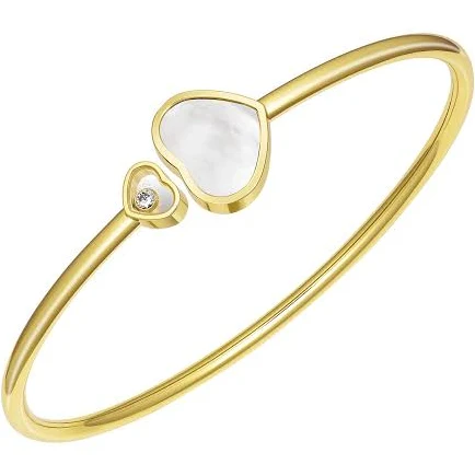 Chopard Women's Happy Hearts Yellow Gold Diamond Bangle Bracelet