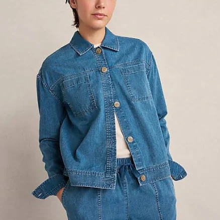 Loft Women's Haven Well Within Organic Cotton Denim Boxy Jacket