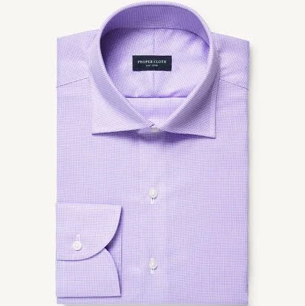 Proper Cloth Men's Mayfair Wrinkle-Resistant Lavender Houndstooth Shirt