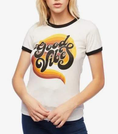 70s Inspired Good Vibes Only Ringer Tee