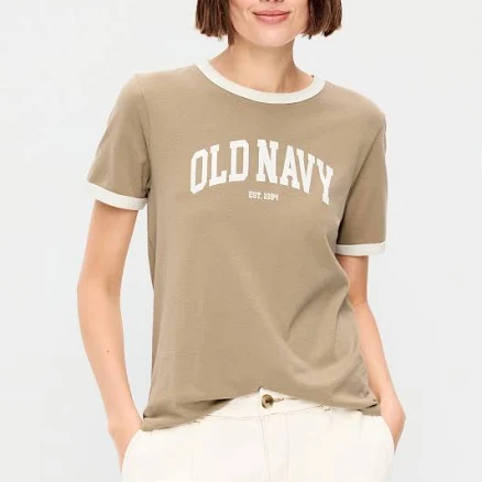 Old Navy Women's Everywear Crew-Neck Logo-Graphic T-Shirt