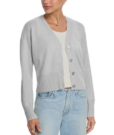 Aqua Women's Aqua 100% Cashmere V Neck Cardigan