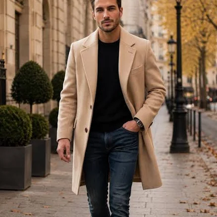 Men's Classic Gentleman Wool Blend Overcoat