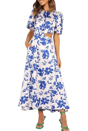 Petal & Pup Women's Aminah Puff Sleeve Floral Maxi Dress